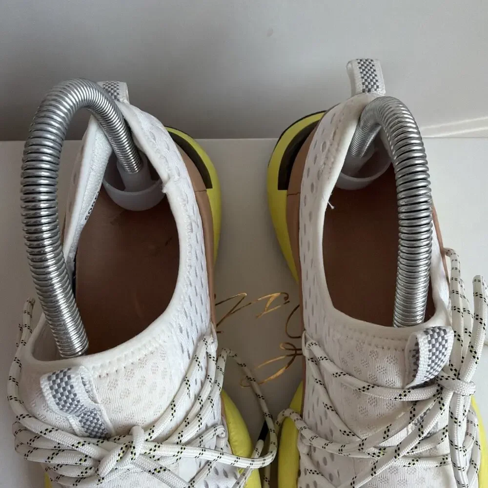 Sorel Women KINETIC Impact Lace White Sea Saly Yellow Lace Up Sneaker Sz 8 Shoes